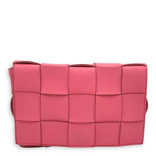 Cassette Crossbody Bag Pink in Calfskin, Silver hardware