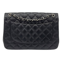 Classic Shoulder Bag Jumbo Silver in Lambskin, Silver hardware