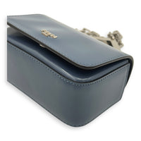 First Sight Top Handle Bag Blue in Calfskin, Silver hardware