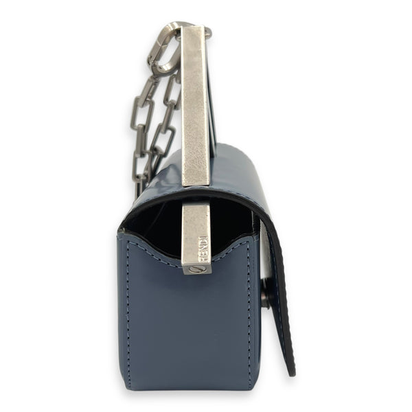 First Sight Top Handle Bag Blue in Calfskin, Silver hardware