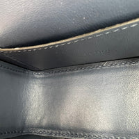 First Sight Top Handle Bag Blue in Calfskin, Silver hardware