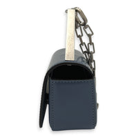 First Sight Top Handle Bag Blue in Calfskin, Silver hardware