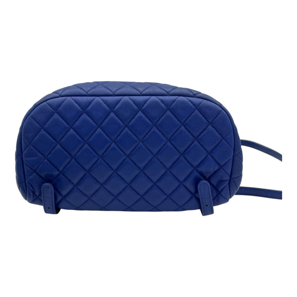 Urban Spirit Backpack Blue in Lambskin, Silver hardware