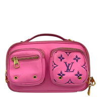 Utility Shoulder Bag Pink in Calfskin, Gold hardware