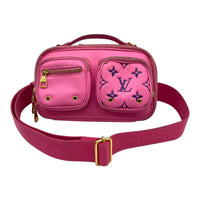 Utility Shoulder Bag Pink in Calfskin, Gold hardware