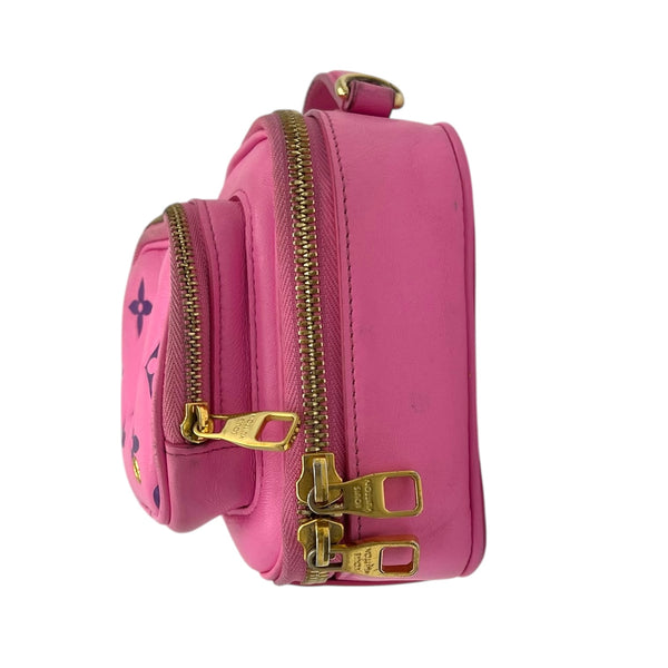 Utility Shoulder Bag Pink in Calfskin, Gold hardware