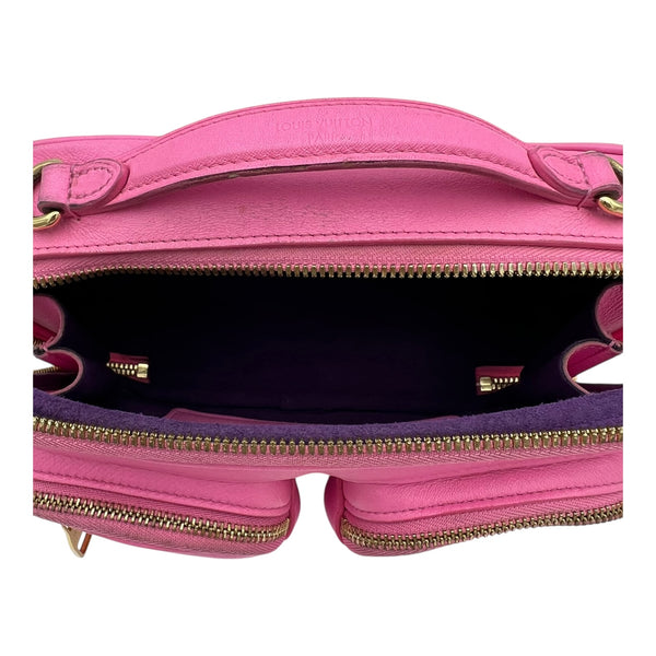 Utility Shoulder Bag Pink in Calfskin, Gold hardware