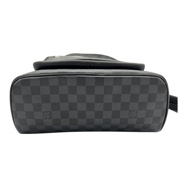 Josh Backpack Black in Coated Canvas, Silver hardware