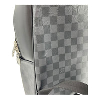 Josh Backpack Black in Coated Canvas, Silver hardware