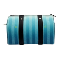 City Keepall Blue Shoulder Bag in Coated Canvas, Silver hardware