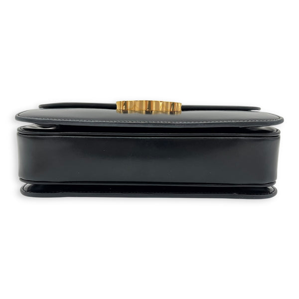 Triomphe Shoulder Bag Black in Calfskin, Gold hardware