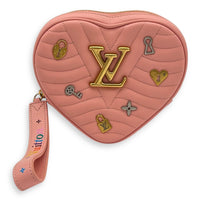 New Wave Love Lock Shoulder Bag Pink in Calfskin, Gold hardware