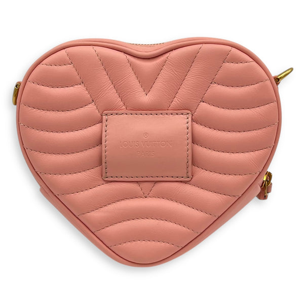 New Wave Love Lock Shoulder Bag Pink in Calfskin, Gold hardware