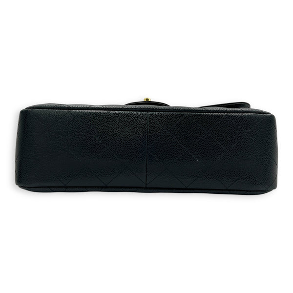 Classic Shoulder Bag Jumbo Black in Caviar Leather, Gold hardware
