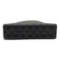 Cabas Top Handle Bag Brown in Coated Canvas, Gold hardware