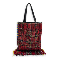 For Salone'18 Tartan Tote Bag Multi-colour in Canvas & Leather, Silver hardware