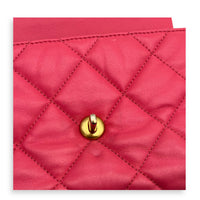 Heart Mini Square Shoulder Bag Pink in Lambskin, Gold hardware