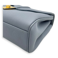16 Shoulder Bag Blue in Calfskin, Gold hardware
