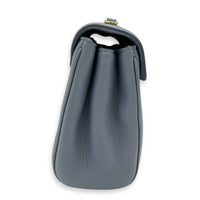 16 Shoulder Bag Blue in Calfskin, Gold hardware