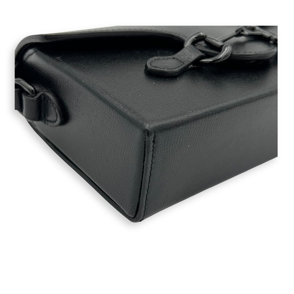 Horsebit 1955 Shoulder Bag Mini Black in Calfskin, Black hardware