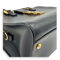Cabas Top Handle Bag Black in Calfskin, Gold hardware