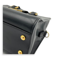 Cabas Top Handle Bag Black in Calfskin, Gold hardware
