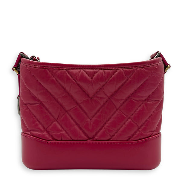 Gabrielle Small Pink Shoulder Bag in Calfskin, Mixed hardware