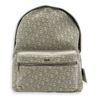 Oblique Backpack White in Canvas, Silver hardware