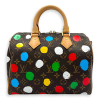 Speedy Bandouliere 25 Brown Top Handle Bag in Monogram Coated Canvas, Gold hardware