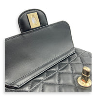 Heart Black Crossbody Bag in Lambskin, Gold hardware