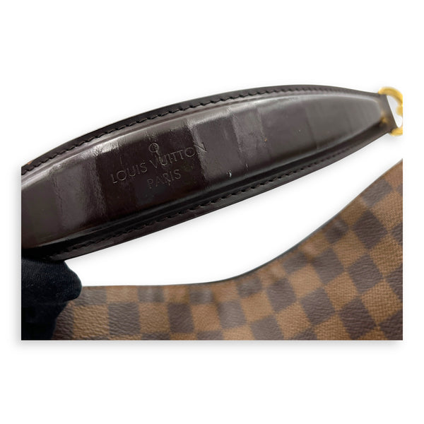 Portobello Shoulder Bag Brown in Coated Canvas, Gold hardware