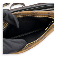 Pochette Shoulder Bag Brown in Coated Canvas, Gold hardware