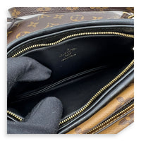 Pochette Shoulder Bag Brown in Coated Canvas, Gold hardware