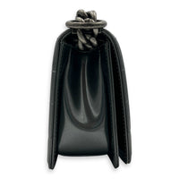 Boy Shoulder Bag Mini Silver in Patent Leather, Ruthenium hardware