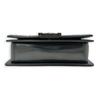 Boy Shoulder Bag Mini Silver in Patent Leather, Ruthenium hardware