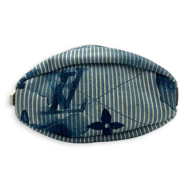 Sac Manin Shoulder Bag Blue in Canvas, Silver hardware