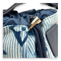 Sac Manin Shoulder Bag Blue in Canvas, Silver hardware
