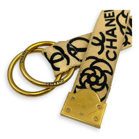 Rue Cambon Belt Beige in Canvas, Gold hardware