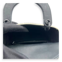 Lady Dior Top Handle Bag Mini White in Calfskin, MATTE BLACK hardware
