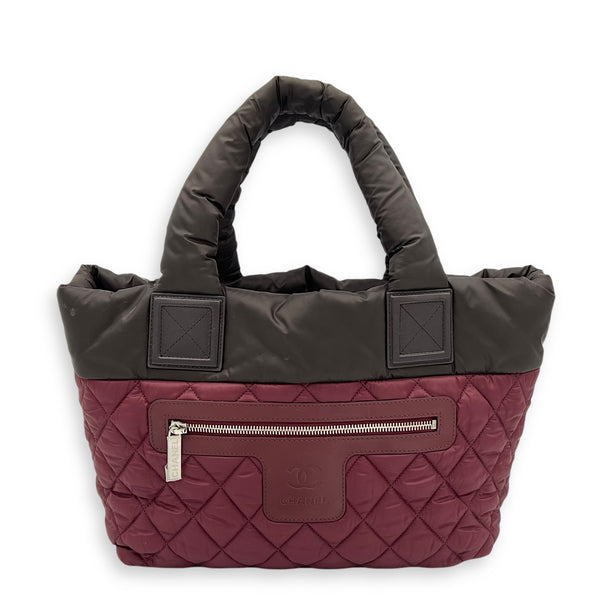 Coco Cocoon Tote Bag Black in Nylon, Silver hardware