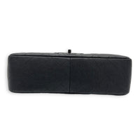 Classic Jumbo Black Shoulder Bag in Calfskin, Black hardware
