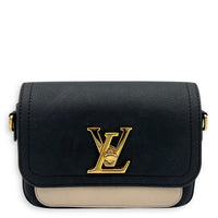 Lock Me Tender Shoulder Bag Black in Calfskin, Gold hardware