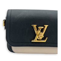 Lock Me Tender Shoulder Bag Black in Calfskin, Gold hardware