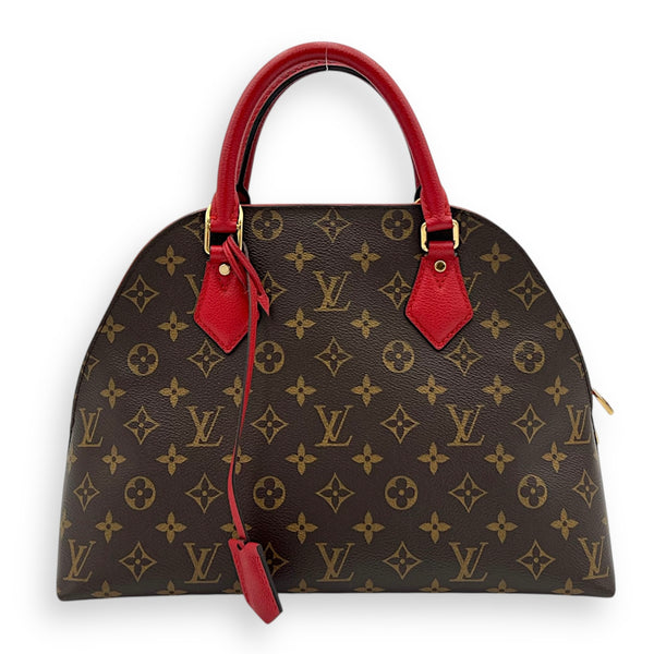 Alma Top Handle Bag B'N'B Brown in Monogram Coated Canvas, Gold hardware