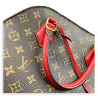 Alma Top Handle Bag B'N'B Brown in Monogram Coated Canvas, Gold hardware