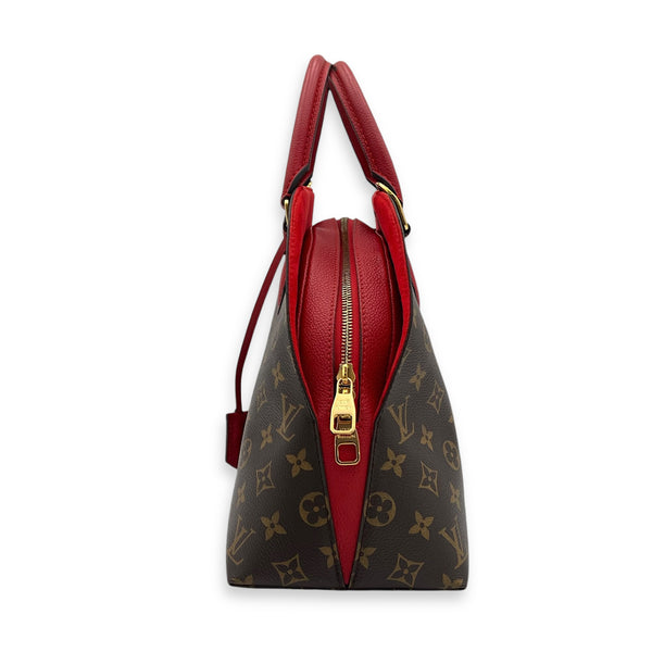 Alma Top Handle Bag B'N'B Brown in Monogram Coated Canvas, Gold hardware