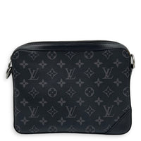 Trio Messenger Black in Monogram Coated Canvas, Silver hardware