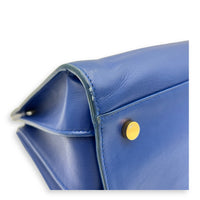 Sac de Jour Top Handle Bag Blue in Calfskin, Gold hardware