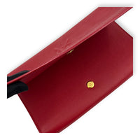 YSL Red Clutch in Calfskin, Gold hardware