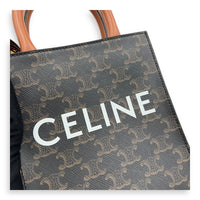 Cabas Brown Tote Bag in Calfskin, Gold hardware